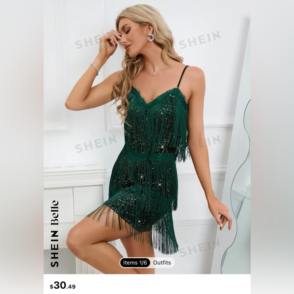 Fringe sequin dress